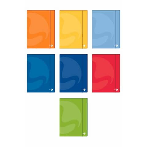 Cartellette 3 lembi BM Color con dorso 1 cm ed elastico colori assortiti conf. 6 pz  - 112775